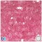 BeadTin Pale Pink Transparent 12mm Faceted Round Plastic Craft Beads (180pcs)